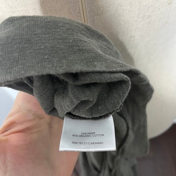 Eileen Fisher Women Top Size L Olive Hemp Organic Cotton Hoodie Oversized Dolman - Picture 6 of 7